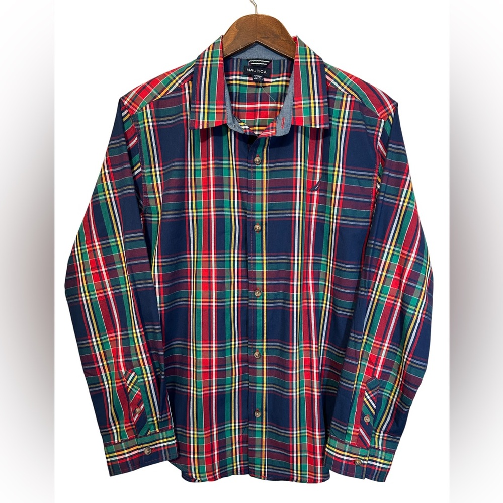 Nautica Plaid Button Down Shirt Boys XL 18/20